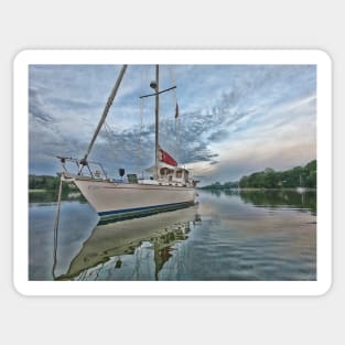 Sailing Vessel Effie at anchor in Virginia Sticker